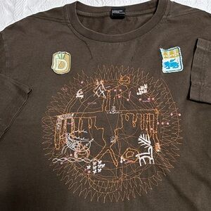 Vintage Diesel Long Sleeve T Shirt Mens X-Large Brown Graphic Y2K school
